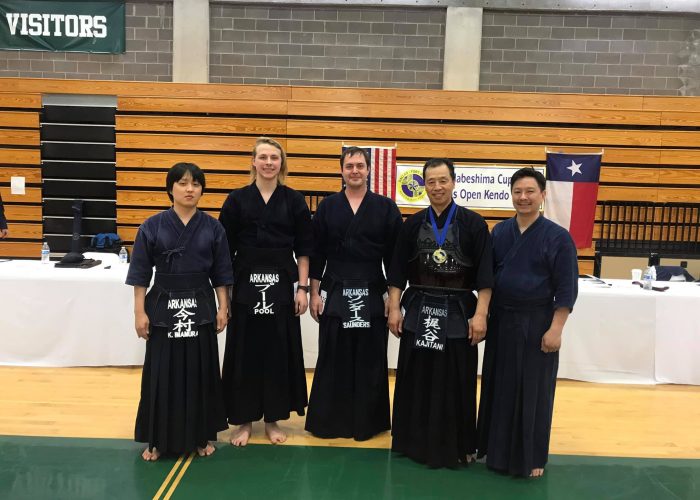 Imamura, Pool, Saunders, Kajitani Sensei, and Sentany Sensei at Nabeshima Cup in Texas